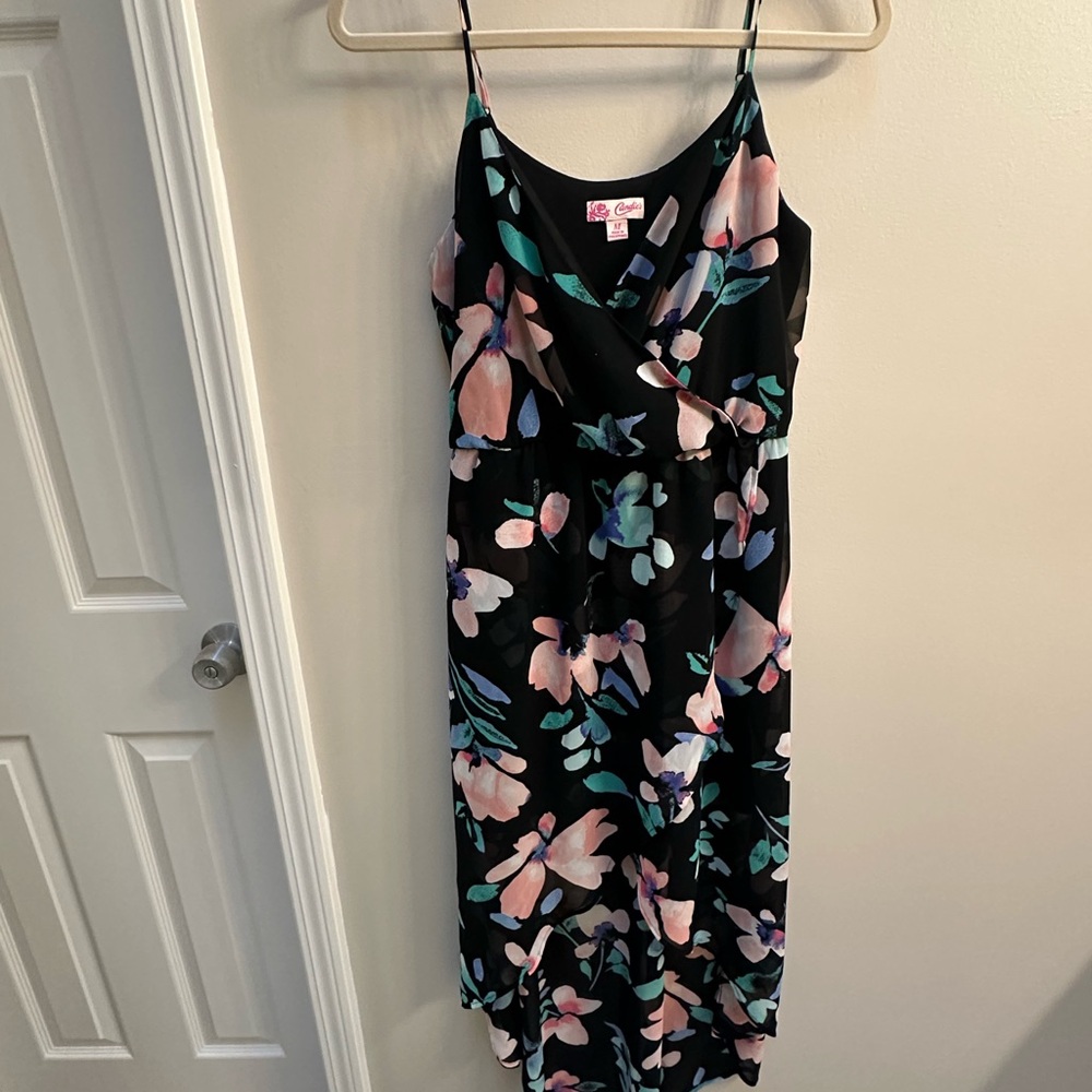 Floral high low Dress with Spaghetti Straps